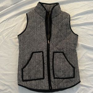 Houndstooth black and white vest